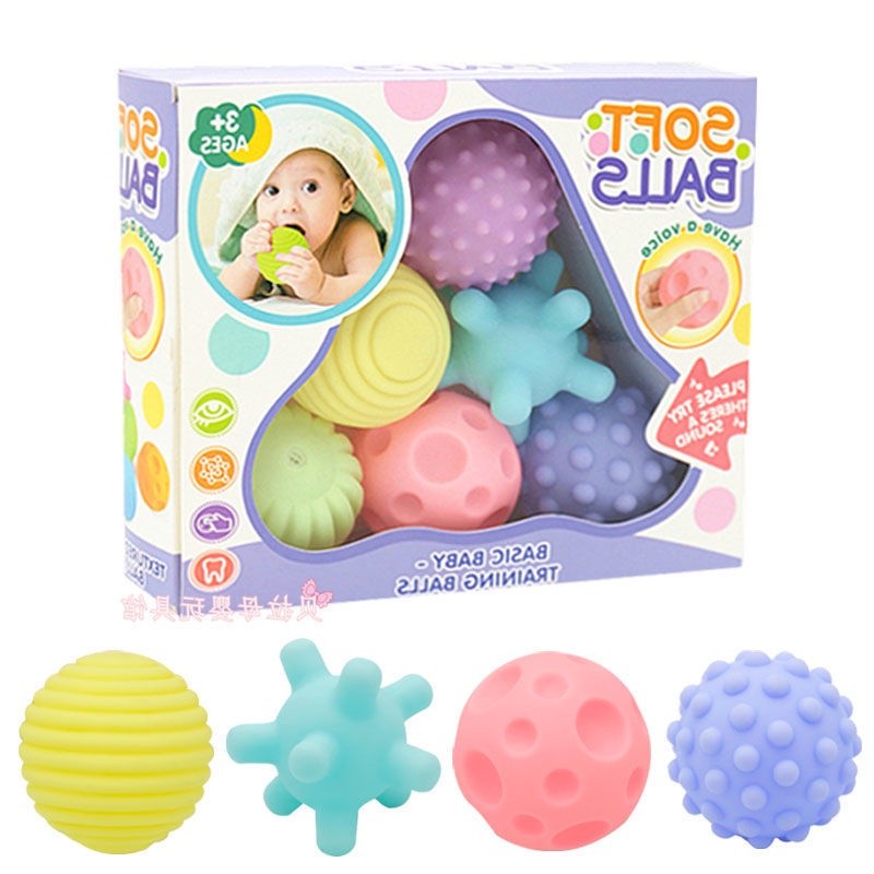 Mainan Anak 6Pcs Textured Touch Hand Soft Training Balls Baby Ty25