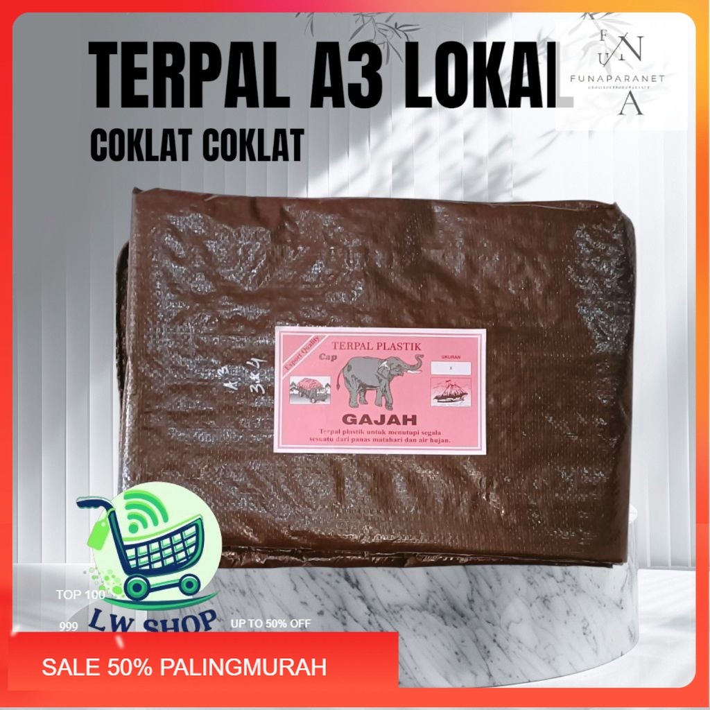 Terpal A3 Gajah / Terpal A3 Coklat Coklat/Terpal Plastik