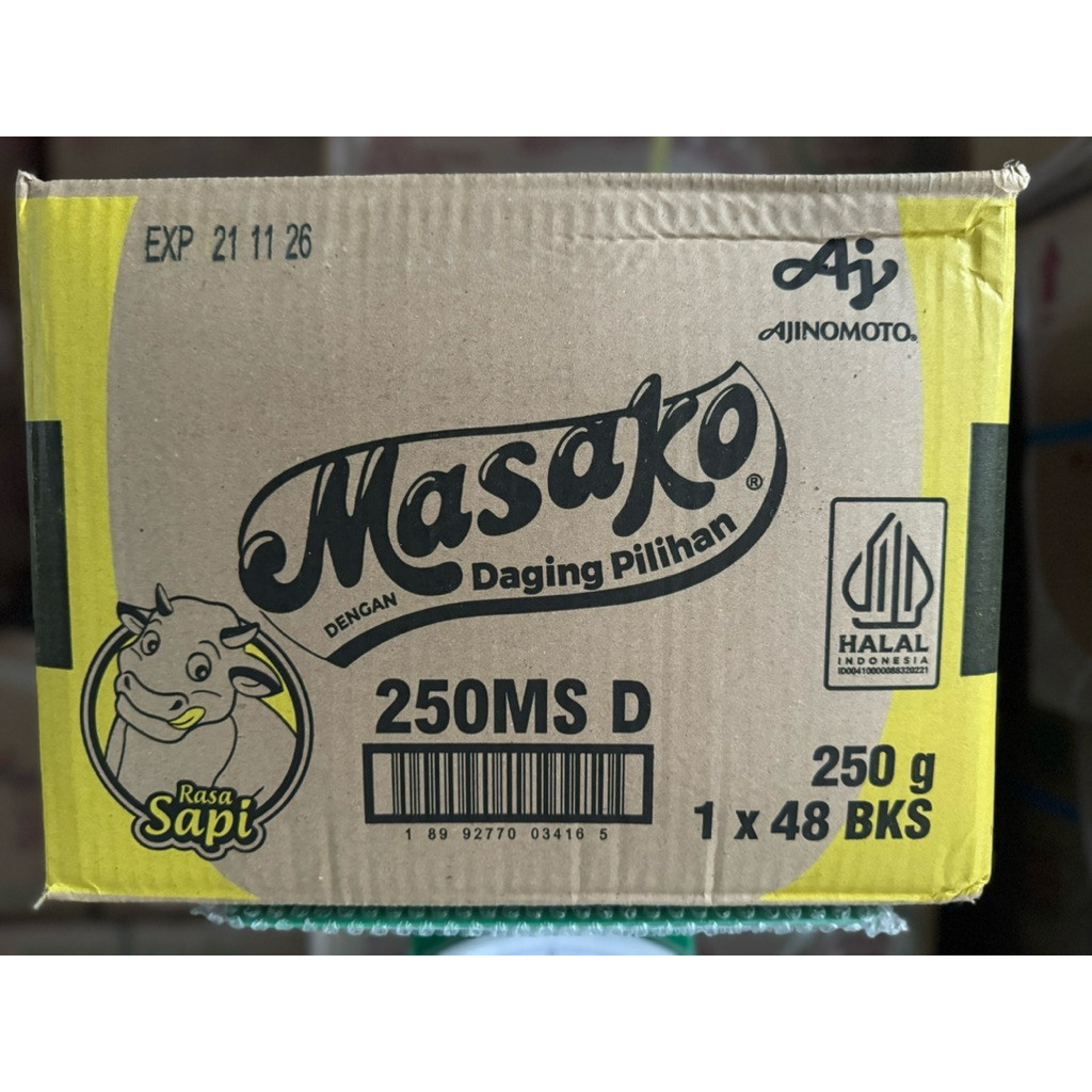 

Masako Sapi 250gr @ 48 bungkus / 1 dus