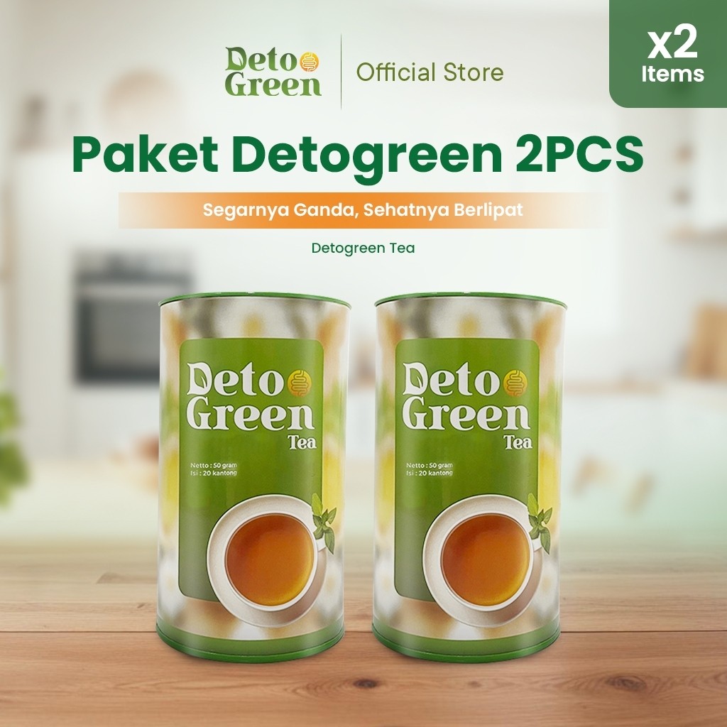

Promo!! DETOGREEN Paket Teh Detox Sistem Pencernaan 2 Pcs