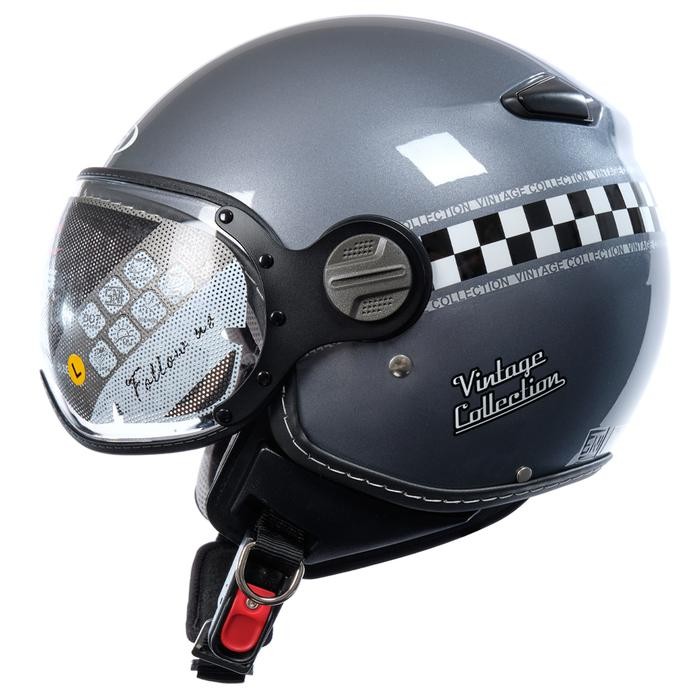 ZEUS ZS 210K SSIL DD62 RETRO SINGLE VISOR HELMET - M, BASIC