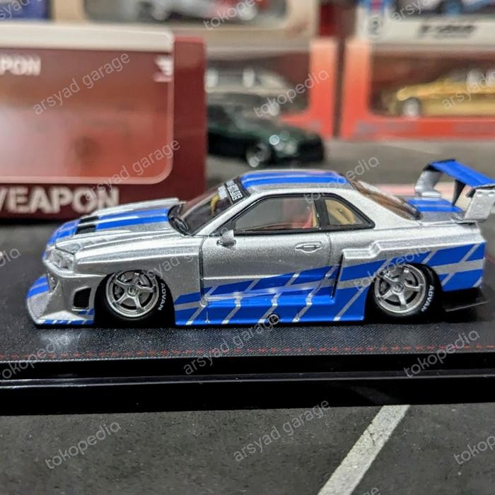 EX99... Diecast Street Weapon Nissan Skyline GTR ER34 R34 Brian livery