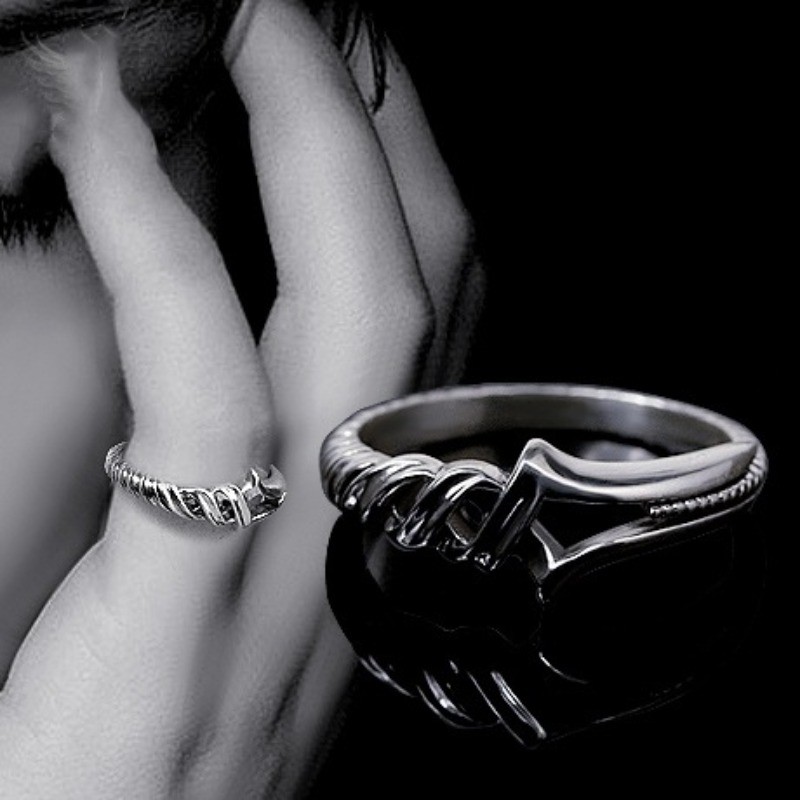 In stock New Anime NEON GENESIS EVANGELION EVA Spear of Longinus figure Adjustable Open Couple ring 