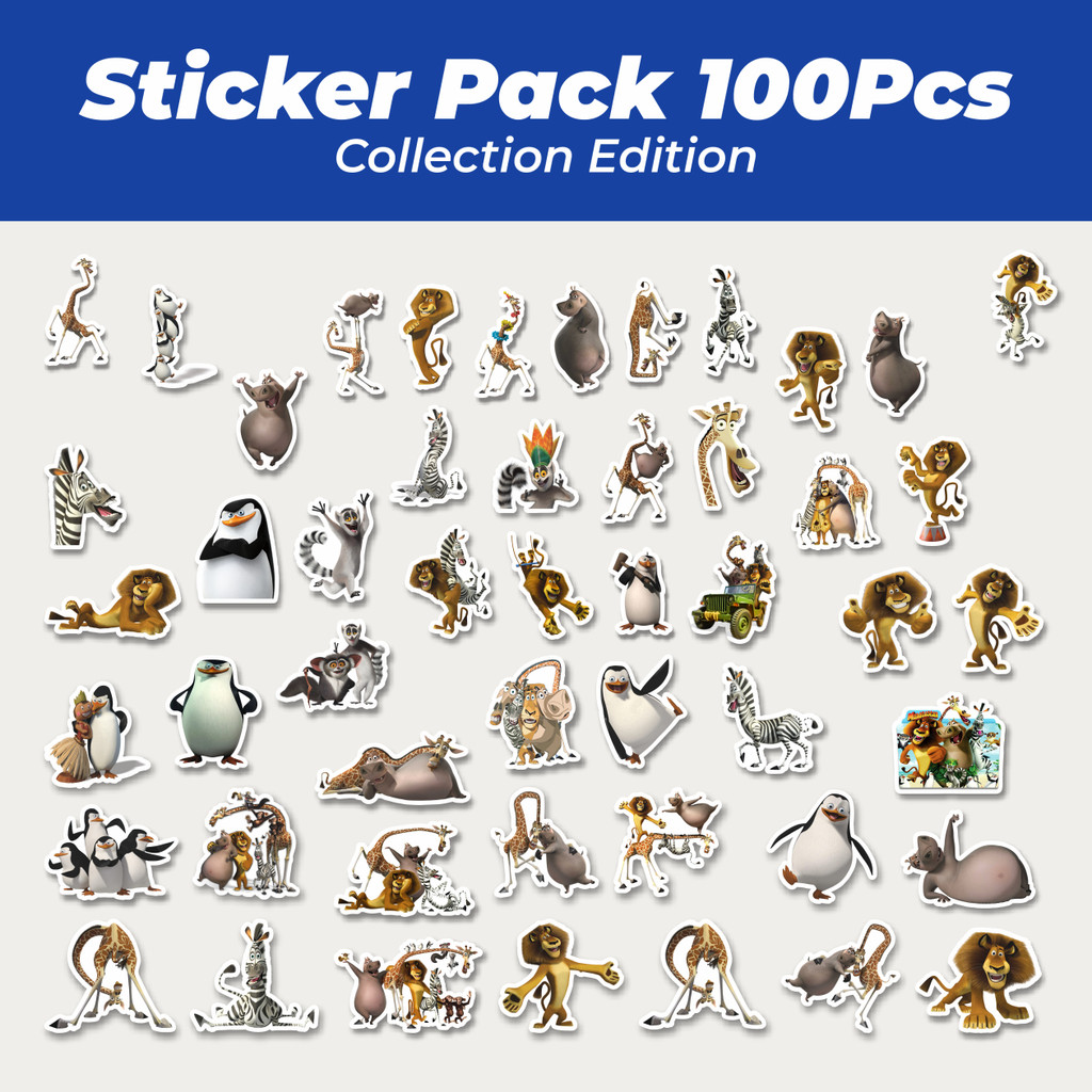 

Hot Dreamworks Series Madagascar Character Mix Lucu Anti Air Stikers Berperekat Waterproof Sticker Decal Buat Motor Helm Buku Journal Koper Casing HP Laptop Botol Minum