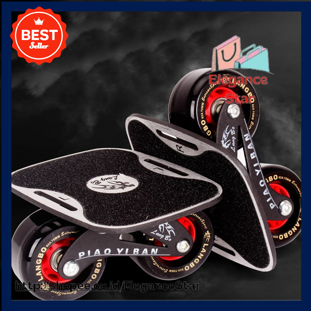 Dazzle Drift Board Aluminum Alloy Drift Skates Scrub Antislip Skateboard Deck (Frosted Plate, Black 