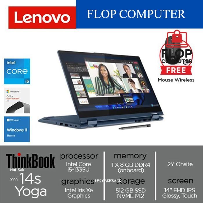 Lenovo ThinkBook 14s Yoga G3 IRU Core i5-1335U 8GB 512GB - Mineral Grey, RAM 8 GB