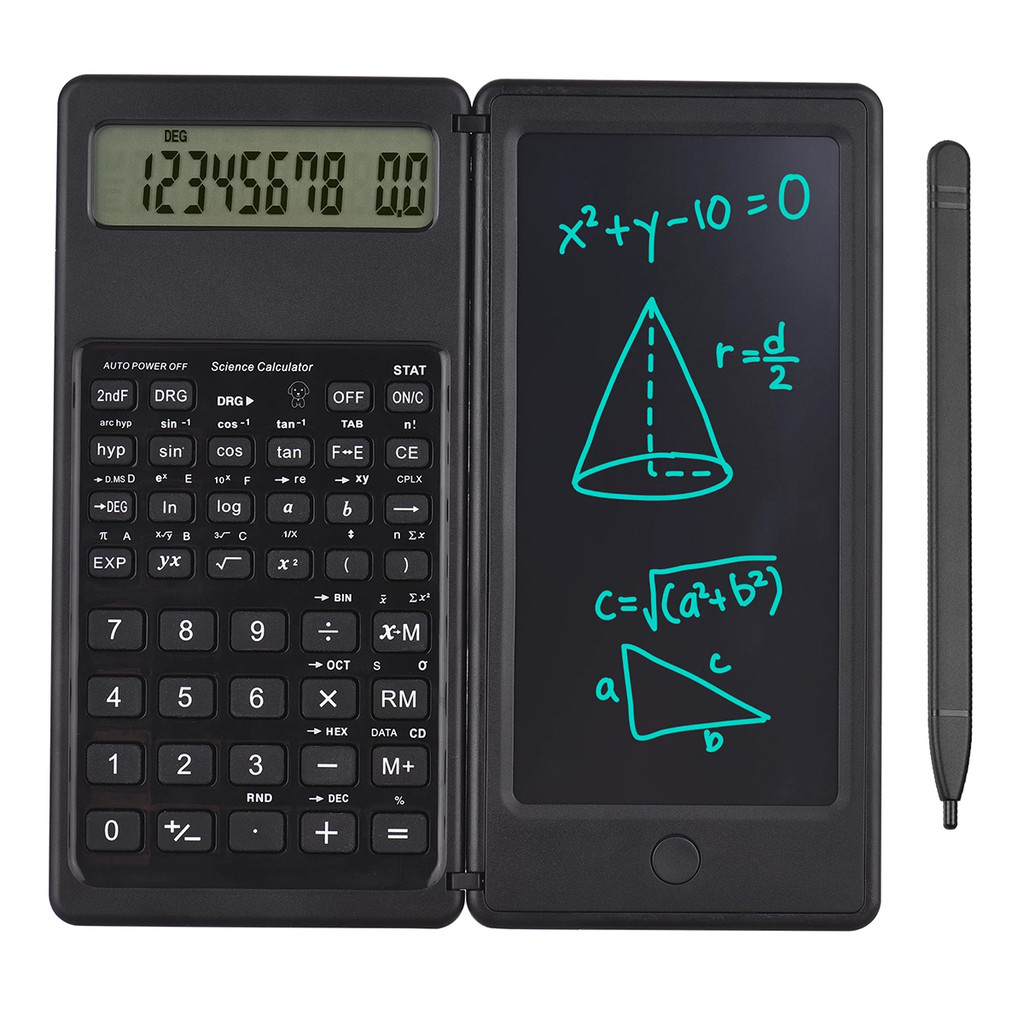 

Portable Folding Scientific Calculator LCD Screen Writing Tablet With Stylus Pen