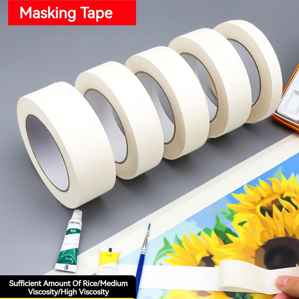 

1 Roll Masking Tape 50M Length , General Purpose Paper White Painters Tape Bulk for Painting, Labeling,Art,Office,Home,Craft