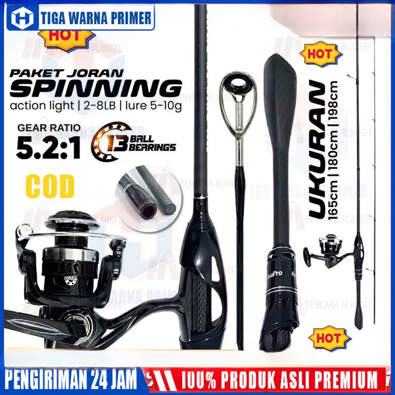 1 Set Joran Pancing Spinning & Casting 1.65M 1.80M Gagang Karbon Joran Casting Dengan Reel Pancing G