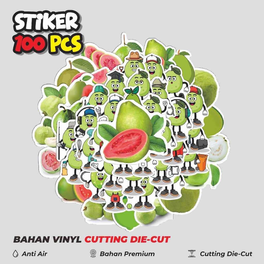 

Terbaru! 50 pcs Stiker Buah Guava Dekorasi Lucu Kreatif untuk Notebook, Skateboard, HP