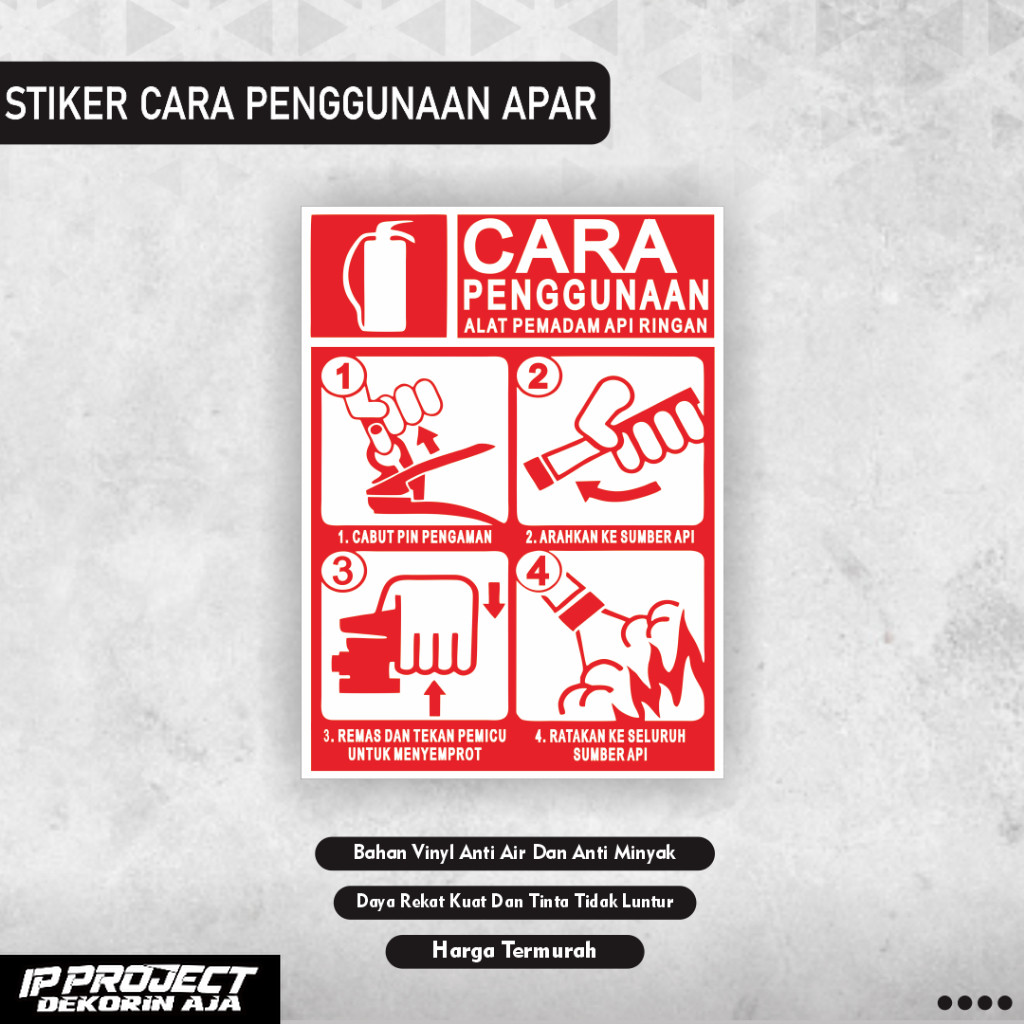 

Sign stiker cara menggunakan apar / stiker cara penggunaan apar / stiker apar / stiker alat pemadam kebakaran