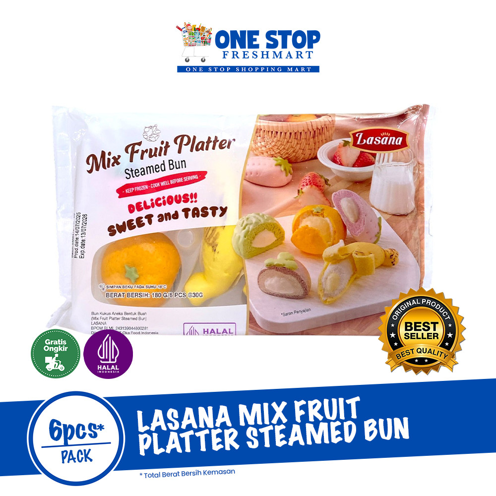 

LASANA MIX FRUIT PLATTER STEAMED BUN ISI 6PCS