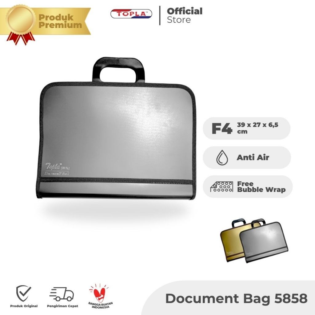 

Document bag 5858 tas dokumen folder kertas kantoran dan sekolah multi fungsi 14 inch Folio Topla