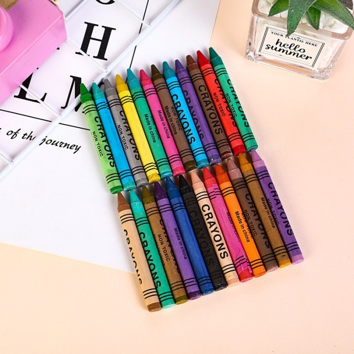 

Pensil Crayon Set Gambar Anak Art Set Isi 24 Warna Non Toxic Aman