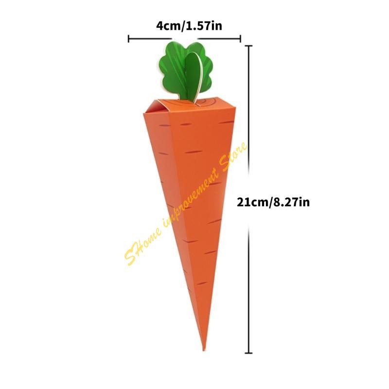 

Pack of 50 Carrot Box Candy Box Carrot Packaging Box Carrot Theme D7WA
