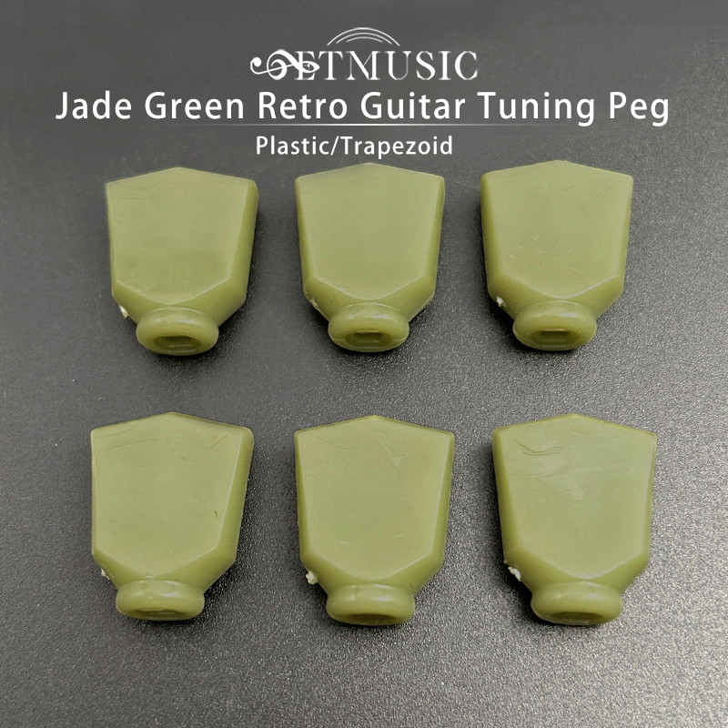 6Pcs Jade Green Retro Trapezoid Plastic Guitar Tuning Peg Tuners Ma  ine Heads Replacement Button kn