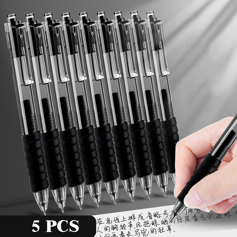 

BEST!! 1 SET ISI 5 PCS PULPEN JET BLACK SUPER HITAM TINTA 0,5 MM RUNCING TIDAK BLEBER SUPER COOL
