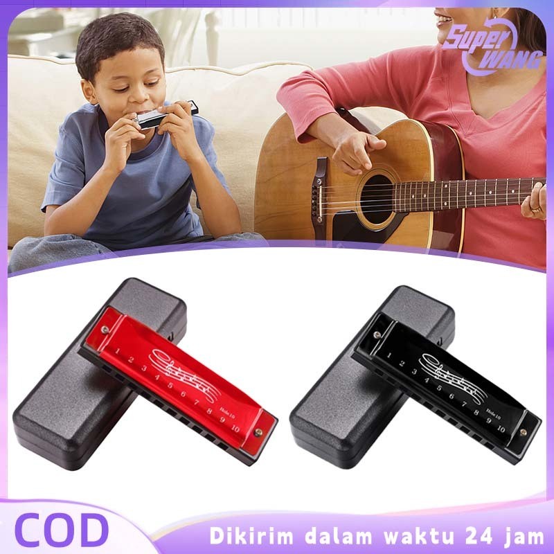 & Chromatic Harmonica 10 Hole Alat Musik Harmonika Harmonika Chromatic Dengan Kotak *