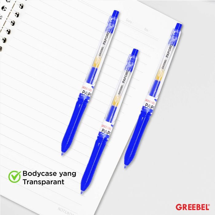

GREEBEL PULPEN GEL / GEL PEN Paporo GP-507 0.5 Tinta Biru (12PCS/SET) / Ballpen Gel Ballpoint Bolpen Bolpoin Pena Gel