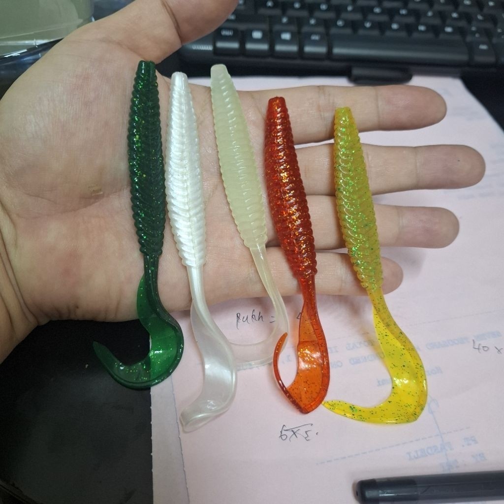 JTFISHING Paket 5 soft lure cacing laut ukuran besar  13cm 5.5 gram | Bionik SOFTLURE kualitas TERBA