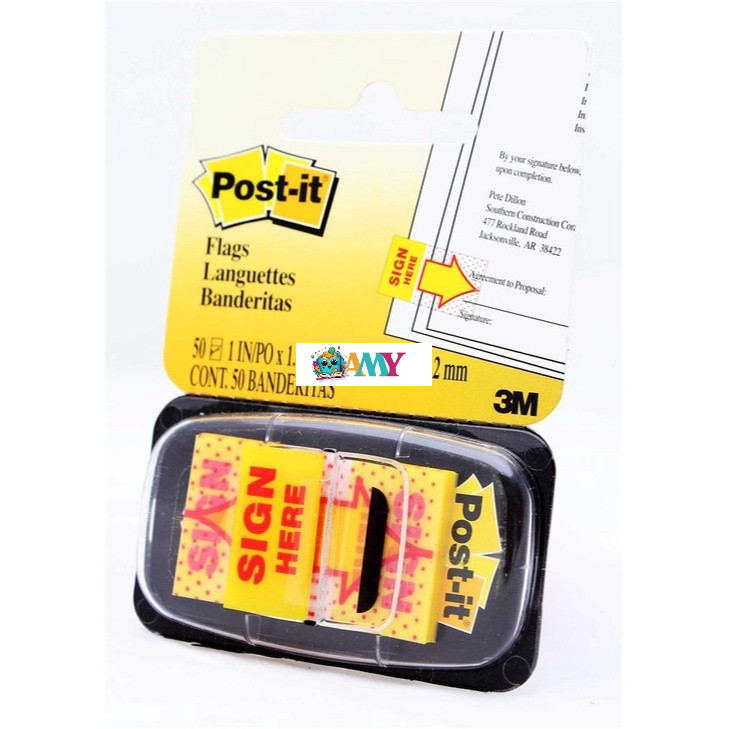 

(1 PAD) 3M POST IT SIGN HERE AMY STASIONARY