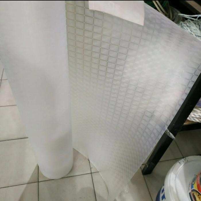 (/METER L.1MTR FIBER PAGAR) Plastik penutup pagar meteran - Putih 3D