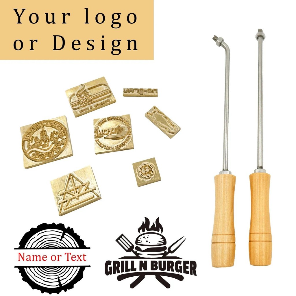 

Branding Iron Stamp Logo Customized Personalized Leather Wood Bread Brass Stamps Wedding Wooden Iron Branding Seal Customization