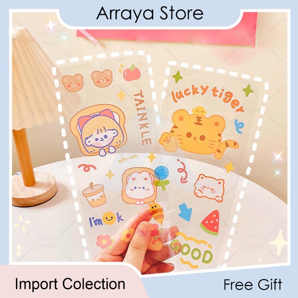 

Sticker Set Cartoon Diary Book Decoration Beruang Kelinci Kucing Cute Aesthetic Tumblr 【Arraya Shop】