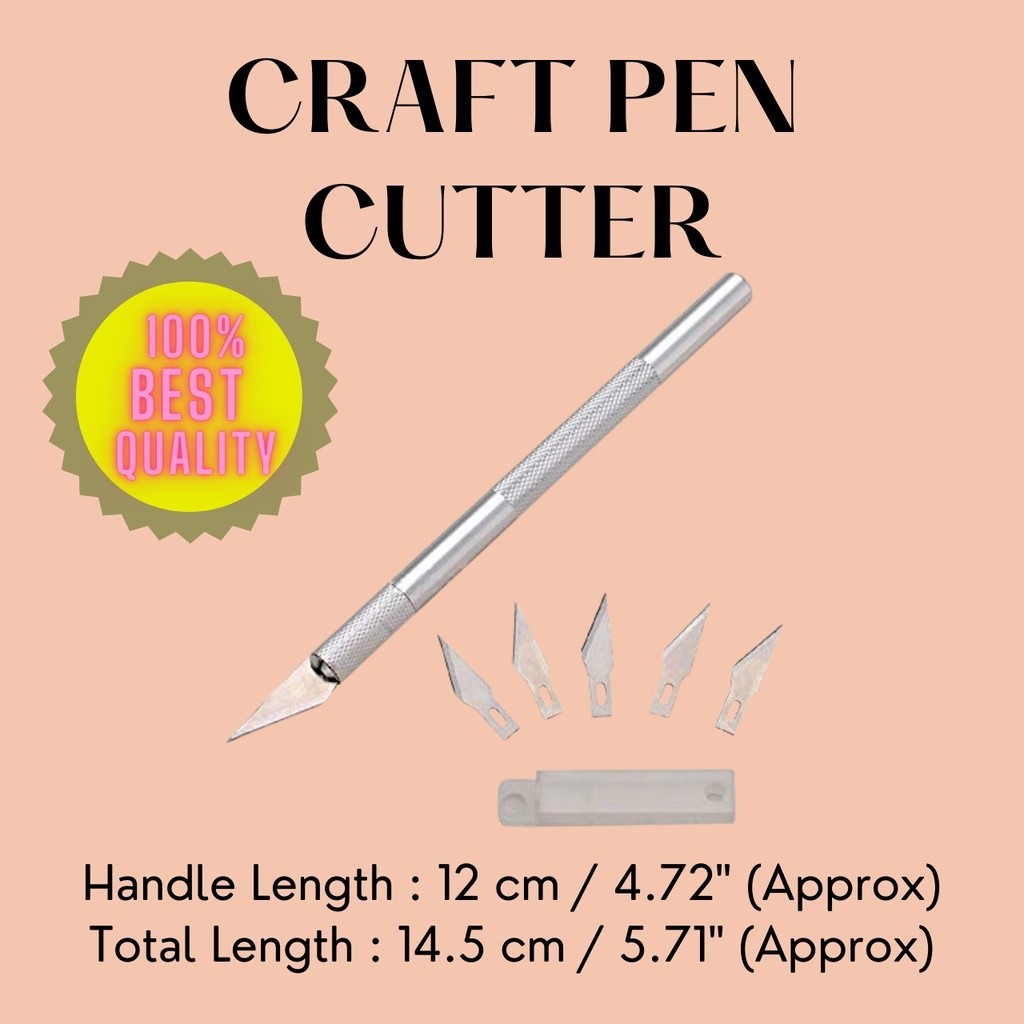 

Art Hobby Scraft Pen Cutter Cutting Kerajinan Kertas + Refill 5 Pcs Mata Pisau Ukir Kertas | Crafting Pen | Precision Knife | Papper Cutting Knife | Pisau Seni / Ukir | Pen Cutter