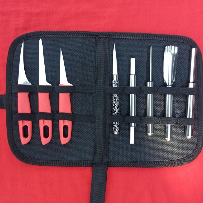 

pisau ukir buah sett/pisau garnish sett plus sorfcase