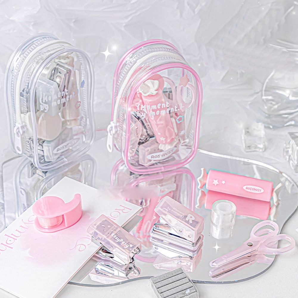 

Stationery Portable Mini Punch Stapler Kit INS DIY Crafts Scrapbook Tools Set Handcraft Punch Machine Kit School Office