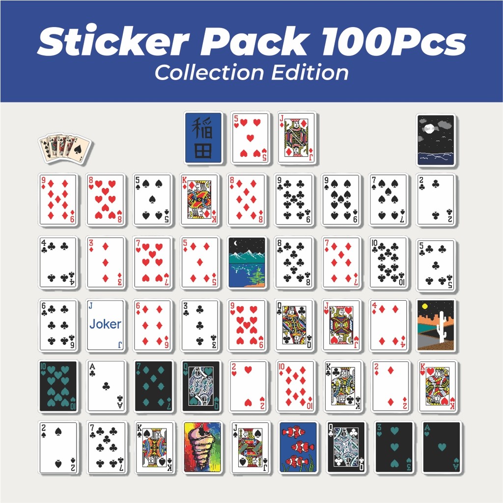 

Hot Stiker Kartu Poker V7 Lucu Anti Air Stikers Berperekat Waterproof Sticker Decal Buat Motor Helm Buku Journal Koper Casing HP Laptop Botol Minum