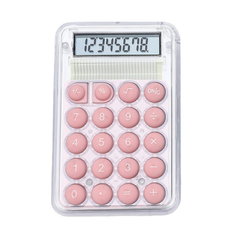

60pcs Cute Calculator Candy Color Silicone Button Transparent Calculator Sweet Wind Gifts to Students Now