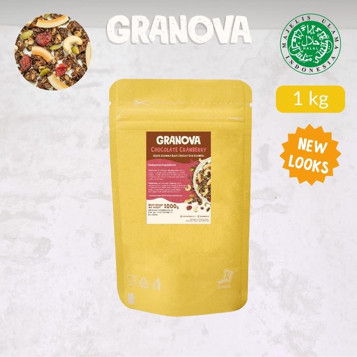 

Granova - Granola 1 kg x 1 pc (Honey Almond, Cokelat / Choco Cranberry, Berry White / Stroberi & Cokleat Putih, Banana Walnut) - Sereal, Sarapan Sehat, Halal - Chocolate Cranberry