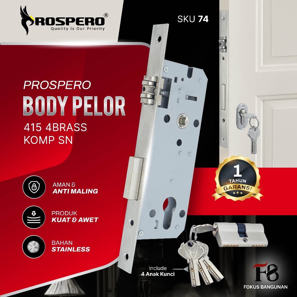 BODY Kunci Pelor Pintu Kupu Tarung Stainless 304 VINCITORY PROSPERO MATCH | Bergaransi