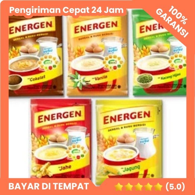 

ENERGEN Minuman Sereal isi 10 pcs - Vanilla - coklat - kacang hijau
