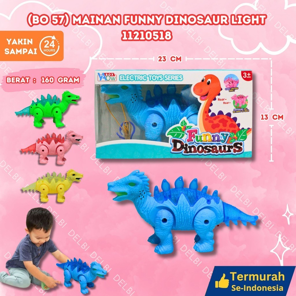 Mainan Robot Funny dinosaurs (BO 57) MAINAN FUNNY DINOSAUR LIGHT