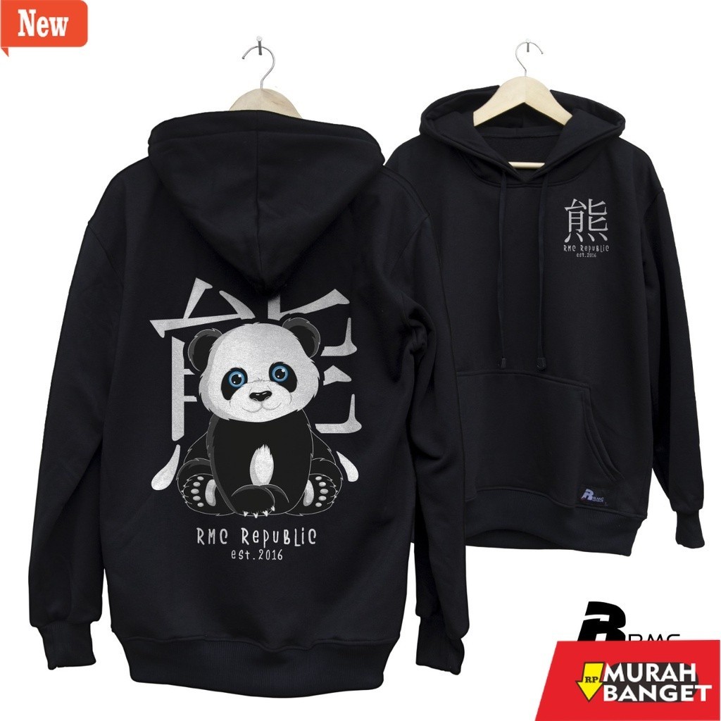 hoodie pria recomended shopee RMC Republic Sweater Hodie Panda Tulisan Jepang Style Oversize Hoodie 
