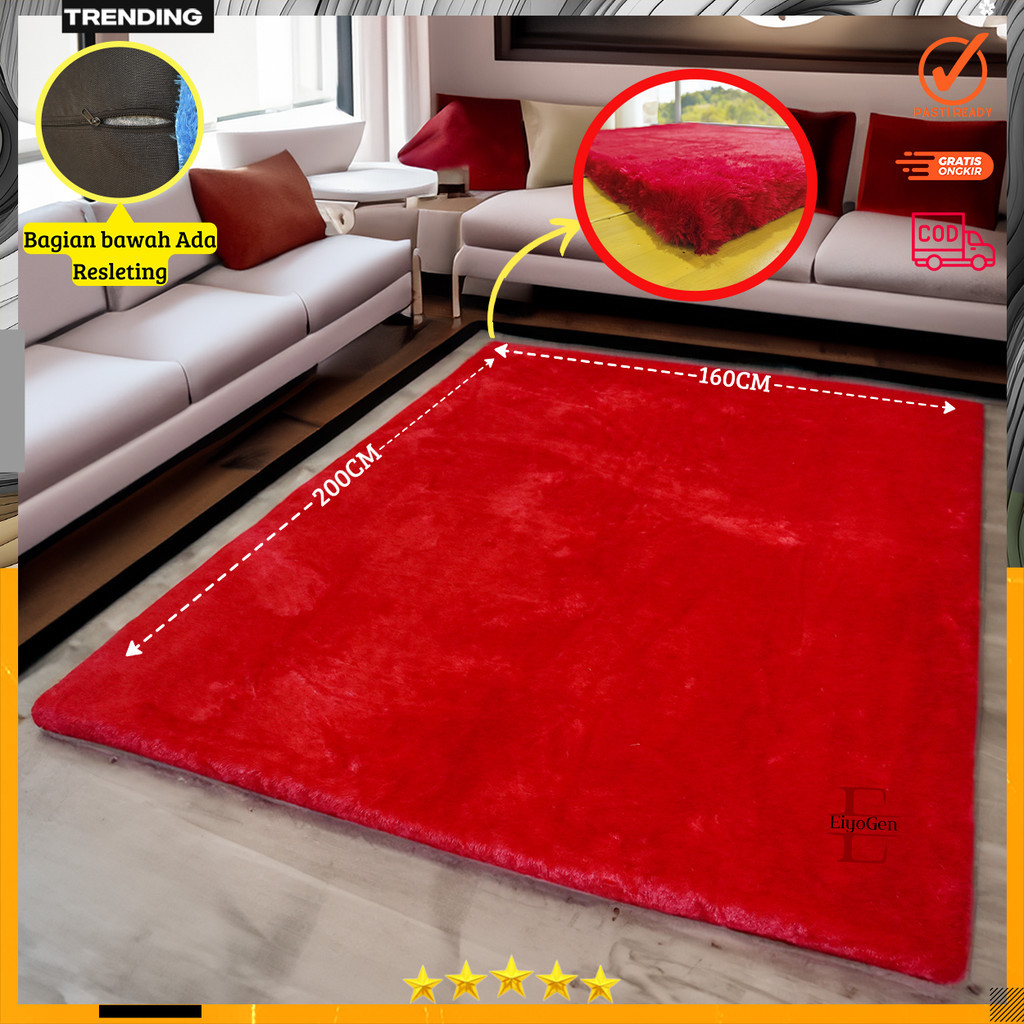 Karpet bulu rasfur ukuran 200X160X5CM