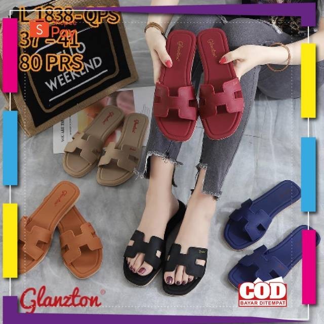 [PREMIUM ORIGINAL] Sandal glanzton 1838-QPS sandal slop H jelly wanita