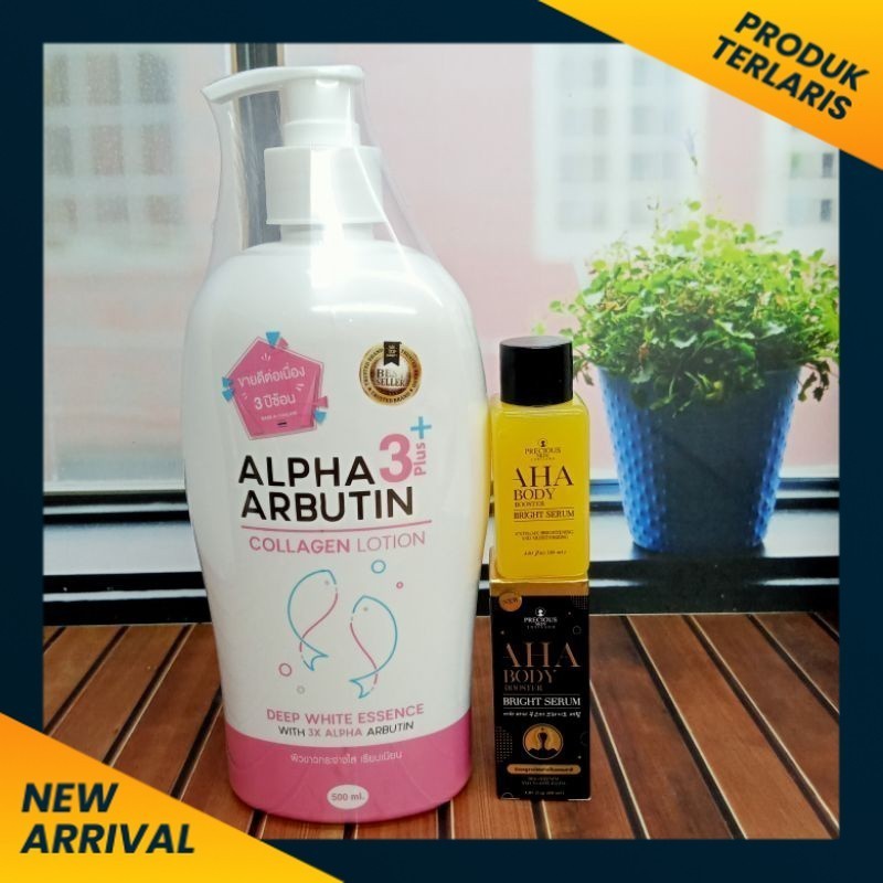 Alpha Arbutin Collagen Lotion + Aha Body Serum