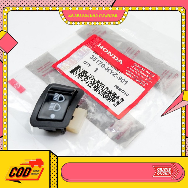 Saklar 3 Titik Beat Fi Ori - Saklar Vario 125 Old - Tombol Lampu Dim Tiga Titik Beat Fi - Vario LED 