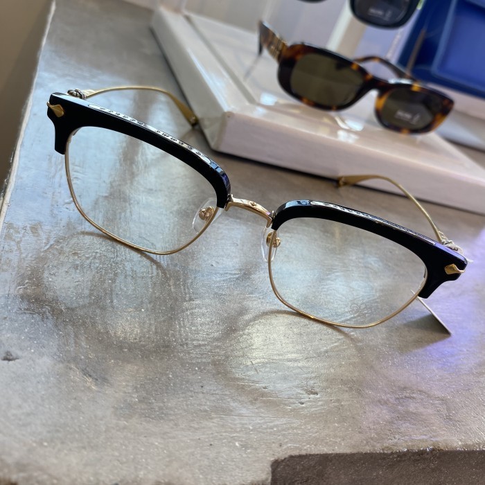 Chrome Hearts Glasses Sluntradiction Gold Frames