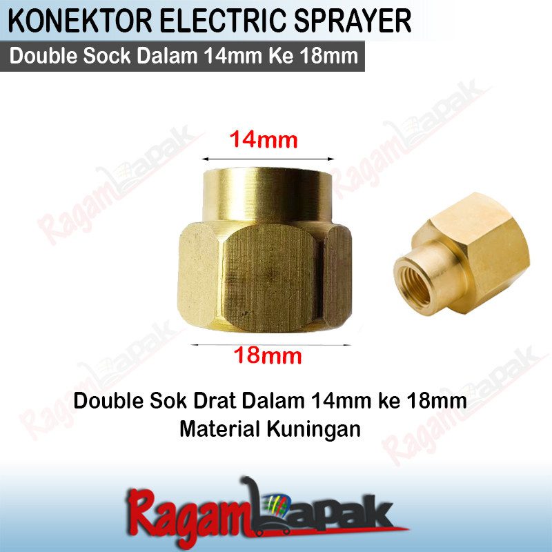 Konektor double nepel female14mm ke femlae 18mm (SDD 14mm x 18mm)