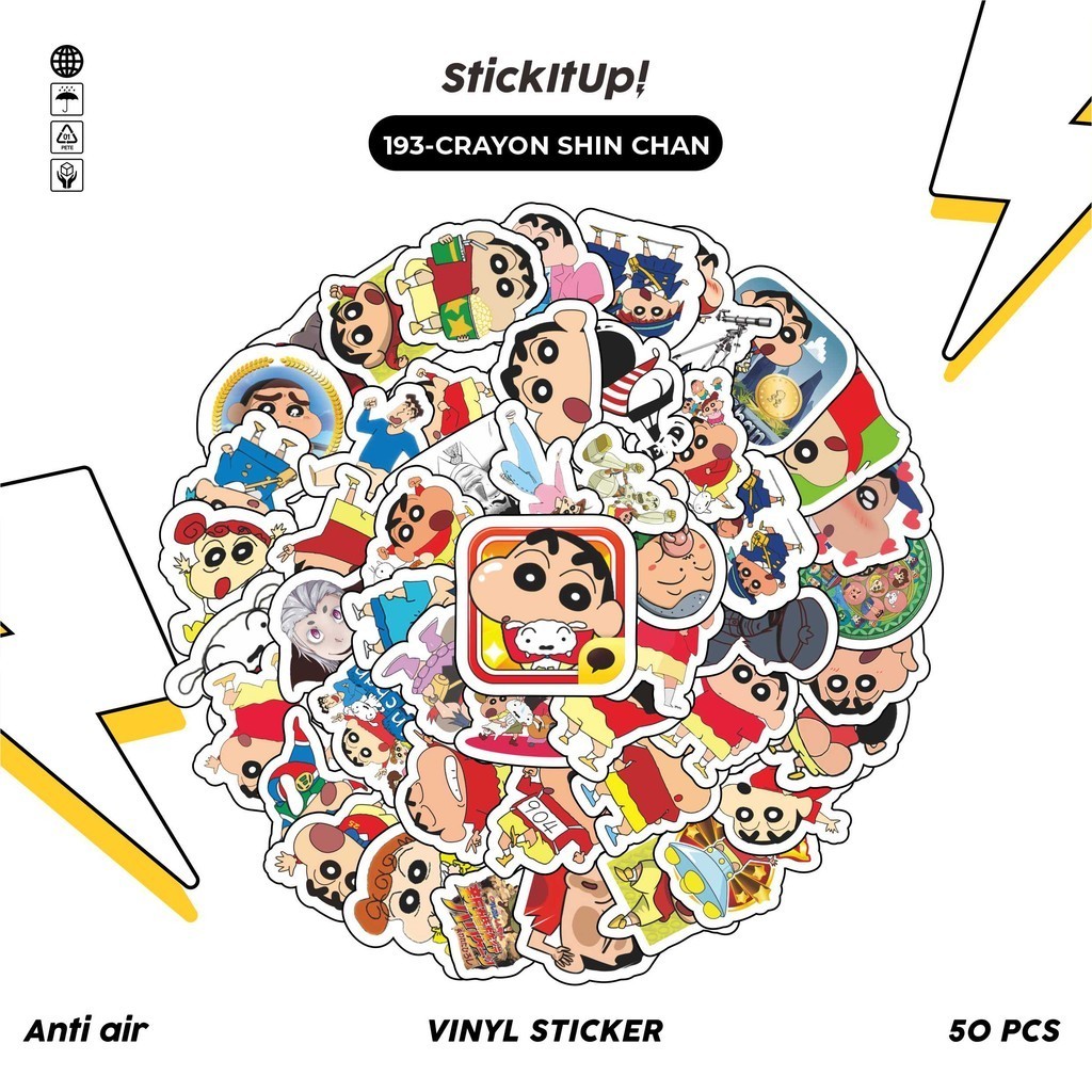 

COD✨ 50 Pcs Stiker Pack Graffiti Motif Kartun Shinchan Lucu Aesthetic Vynil Waterproof untuk Freebies Sticker Buku Journal Casing HP Laptop