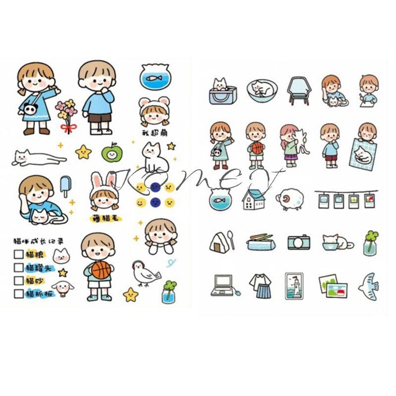 

【qing】Pita Lucu Akun Tangan Dekorasi Ponsel Stiker Kecil Stiker Emoji Buku Harian Ekspresi DIY