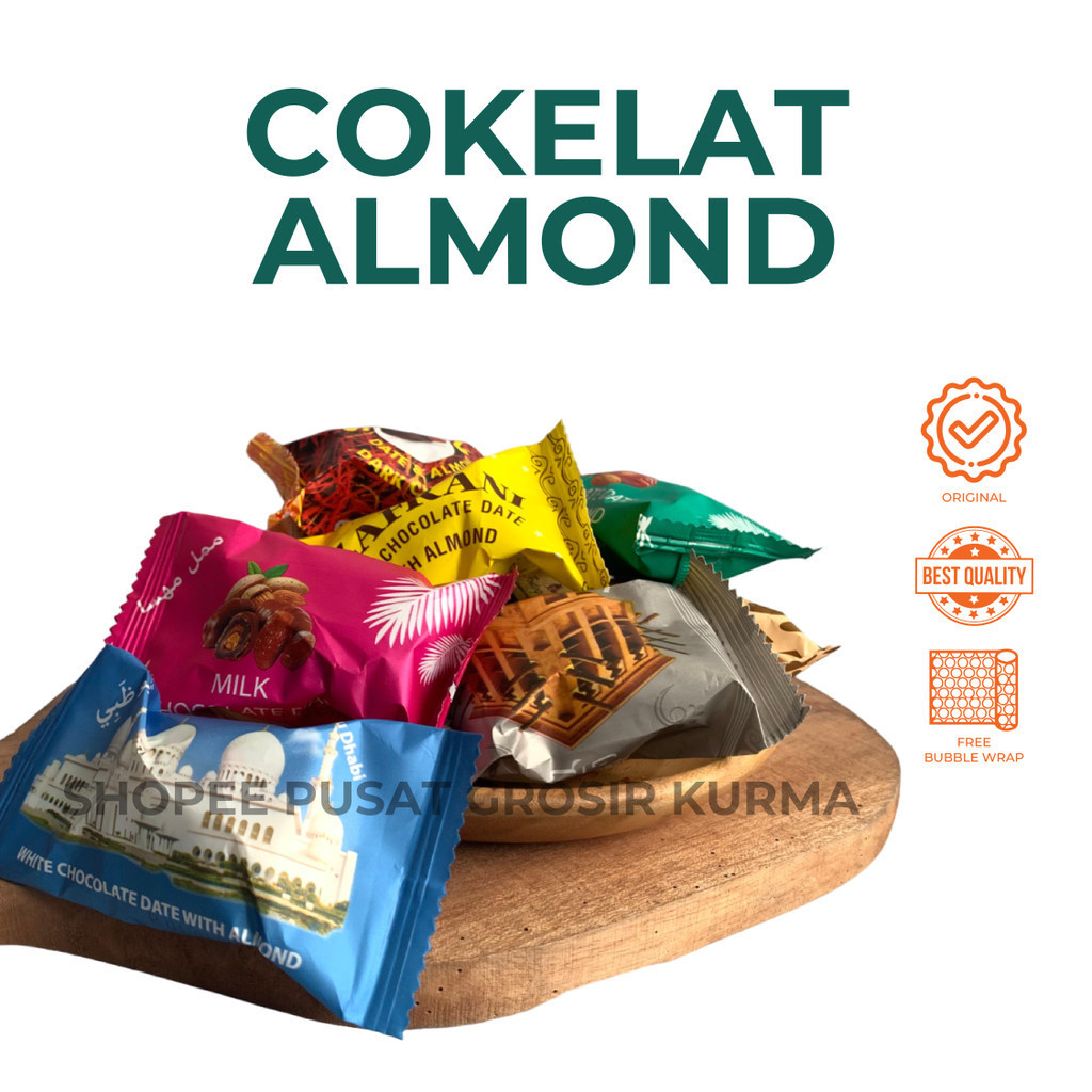 

COKLAT ISI KURMA ALMOND MIX 250gr/500gr CHOCOLATE DATES WITH ALMOND