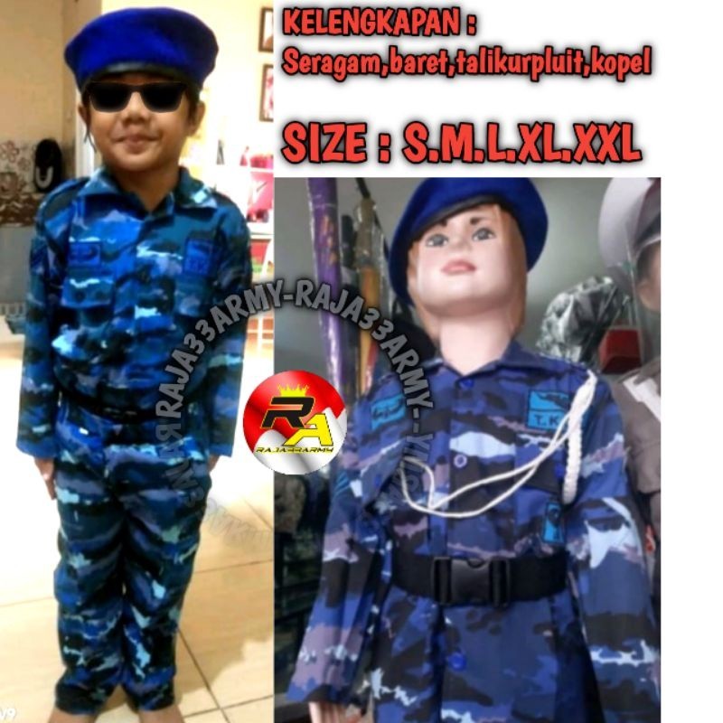 8.8 Ready Seragam PDL Loreng AU / PDL loreng AU Anak / Angkatan Udara / Baju Karnaval AU Anak / KOST