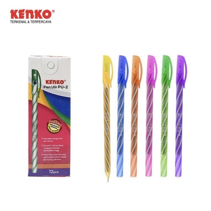 

KENKO Ballpoint Pen Ulir PU-2 Hitam (1 Pack isi 12 Pcs)