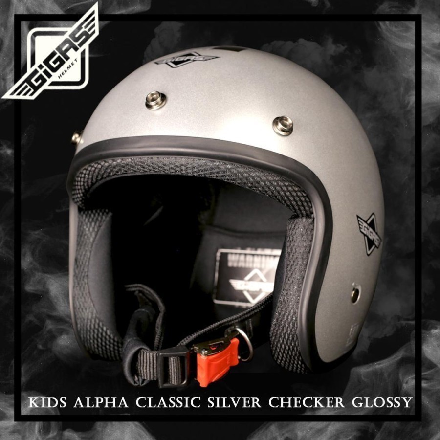 HELM RETRO KIDS GIGAS SILVER GLOSS